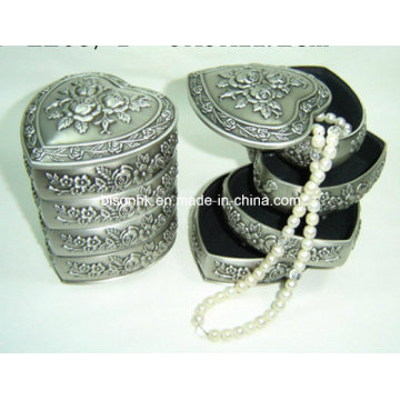 Metal Jewelry Box, 4 Compartment Jewelry Box